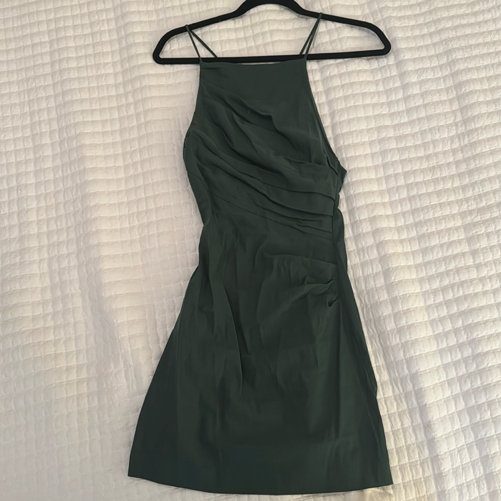 Fitted, Hunter green mini dress